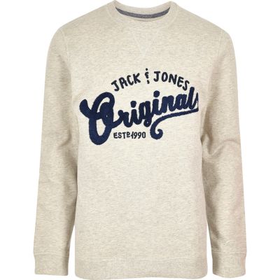 Light grey Jack & Jones originals sweatshirt